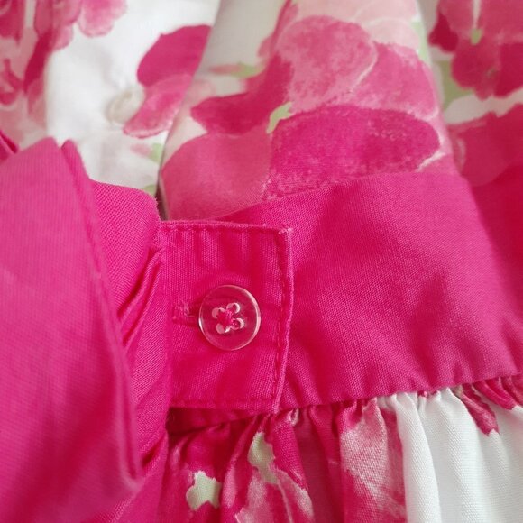 Gymboree Girl's 7 White Pink Floral Back Bow Cotton Easter Spring Dress - Picture 9 of 12
